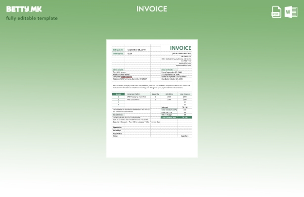 Шаблон за наплата на агенцијата во модерен стил